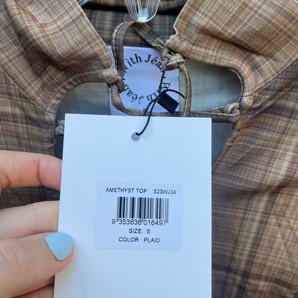 With Jean. Amethyst Top in Plaid New with Tags! - Picture 8 of 10